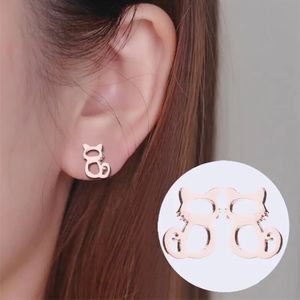 ROSE GOLD MATILDE The Cat Stainless Steel Earrings with Gift Bag